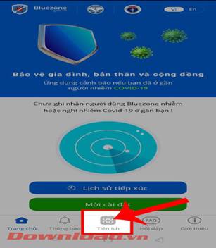 Nhấn vào mục Tiện ích
