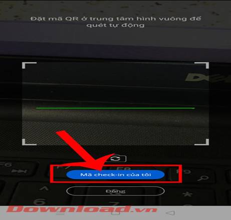 Nhấn vado nút mã Check-in của tôi